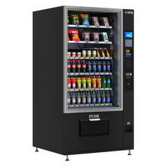 Refrigerated Snack and Drink Vending Machine with 60 Slots in Black