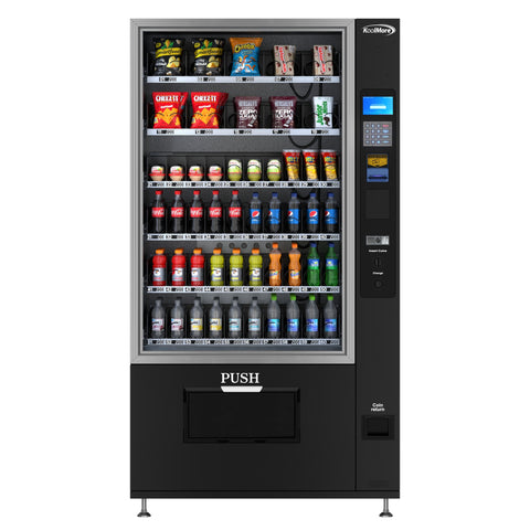 Refrigerated Snack and Drink Vending Machine with 60 Slots in Black