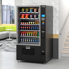 Refrigerated Snack and Drink Vending Machine with 60 Slots in Black