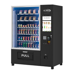 Snack Vending Machine with 21.5 Inch Touch Display, 66 Slots and Elevator-Lift Dispensing System, Refrigerated, Bill Acceptor and Credit Card Reader, Wifi and 4G Connectivity in Black (KM-VMRWT-66EBR)