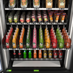 Snack Vending Machine with 21.5 Inch Touch Display, 66 Slots and Elevator-Lift Dispensing System, Refrigerated, Bill Acceptor and Credit Card Reader, Wifi and 4G Connectivity in Black (KM-VMRWT-66EBR)