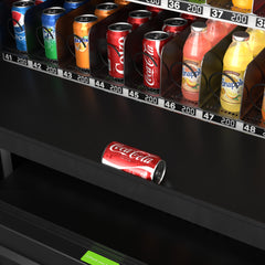Snack Vending Machine with 21.5 Inch Touch Display, 66 Slots and Elevator-Lift Dispensing System, Refrigerated, Bill Acceptor and Credit Card Reader, Wifi and 4G Connectivity in Black (KM-VMRWT-66EBR)