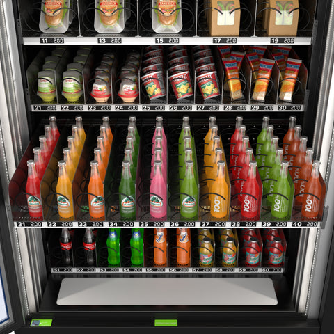 Snack Vending Machine with 21.5 Inch Touch Display, 66 Slots and Elevator-Lift Dispensing System,Refrigerated, Bill and Coin Acceptor, Credit Card Reader, Wifi and 4G Connectivity in Black (KM-VMRWT-66EBCR)