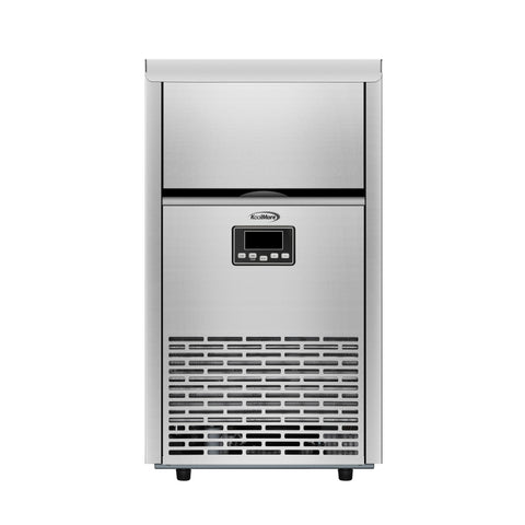 18 in. 100 lbs./24 hrs. Commercial & Residential Crescent Ice Maker with 30 lbs. of Storage Capacity in Stainless-Steel (KM-CIM100-CRSS)