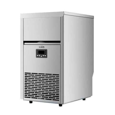 18 in. 100 lbs./24 hrs. Commercial & Residential Crescent Ice Maker with 30 lbs. of Storage Capacity in Stainless-Steel (KM-CIM100-CRSS)