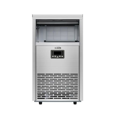 18 in. 100 lbs./24 hrs. Commercial & Residential Crescent Ice Maker with 30 lbs. of Storage Capacity in Stainless-Steel (KM-CIM100-CRSS)