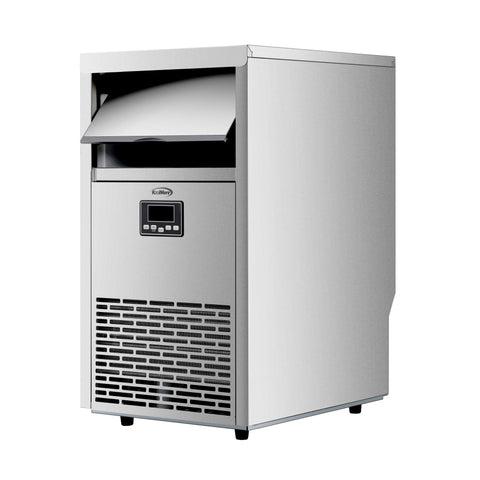 18 in. 100 lbs./24 hrs. Commercial & Residential Crescent Ice Maker with 30 lbs. of Storage Capacity in Stainless-Steel (KM-CIM100-CRSS)