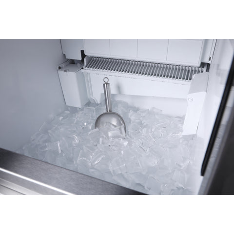 18 in. 100 lbs./24 hrs. Commercial & Residential Crescent Ice Maker with 30 lbs. of Storage Capacity in Stainless-Steel (KM-CIM100-CRSS)