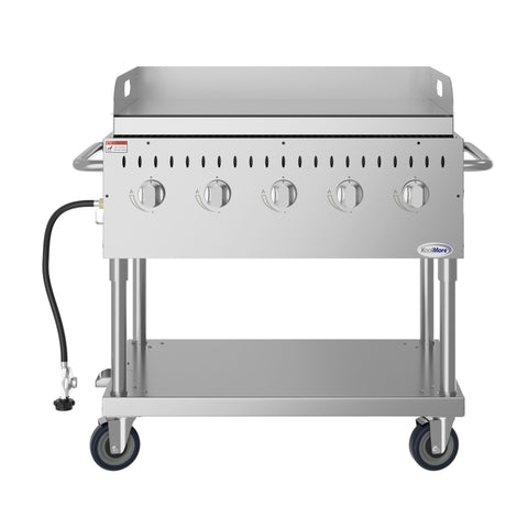 36 in. Commercial Outdoor Propane Grill with Griddle in Stainless-Steel, ETL Listed