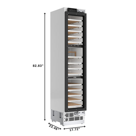 KoolMore Reserve 18 in. 68-Bottle Panel Ready Column Wine Cooler Refrigerator with 14 Wooden Shelves, ETL Listed, Energy Star (KM-PRC-W18)