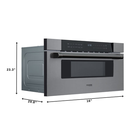 KoolMore Reserve 30 in. Stainless-Steel Microwave Drawer, 1.2 cu. ft. Capacity in Black (KM-MD30-BSS)