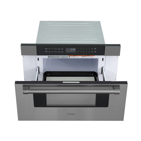KoolMore Reserve 30 in. Stainless-Steel Microwave Drawer, 1.2 cu. ft. Capacity in Black (KM-MD30-BSS)