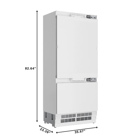 KoolMore Reserve 36 in. Panel Ready Refrigerator and Freezer with Ice maker and Water dispenser, Frost Free, 19.7 Cu. Ft. (KM-RER36-SWPR)