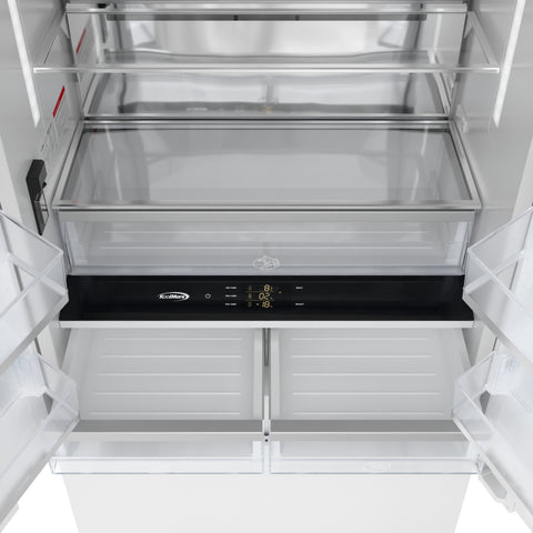 KoolMore Reserve 36 In. Panel Ready French Door Refrigerator with Ice Maker and Water Dispenser, Frost Free, 19.6 Cu. Ft. (KM-RER36-FDPR)