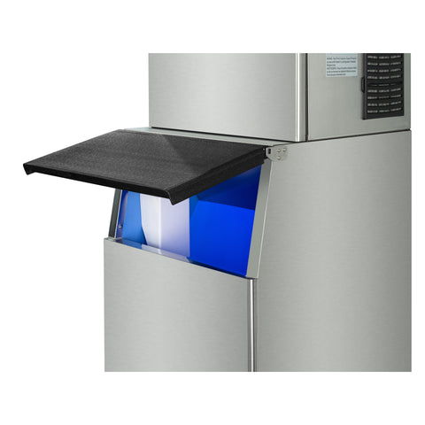 Commercial Ice Machine 500 lb/24hr, Air-Cooled, 375 lb Storage Bin, Freestanding, ETL Listed in Stainless-Steel and Black (KM-CIM-500)