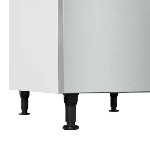 Commercial Ice Machine 500 lb/24hr, Air-Cooled, 375 lb Storage Bin, Freestanding, ETL Listed in Stainless-Steel and Black (KM-CIM-500)