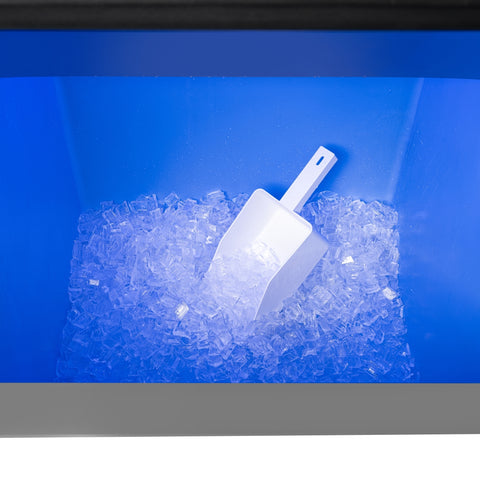 Commercial Ice Machine 500 lb/24hr, Air-Cooled, 375 lb Storage Bin, Freestanding, ETL Listed in Stainless-Steel and Black (KM-CIM-500)