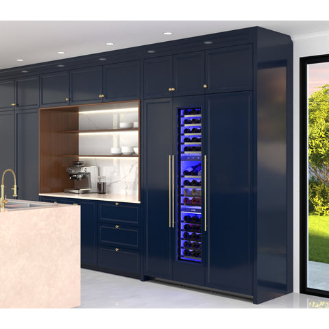 KoolMore Reserve 18 in. 68-Bottle Panel Ready Column Wine Cooler Refrigerator with 14 Wooden Shelves, ETL Listed, Energy Star (KM-PRC-W18)