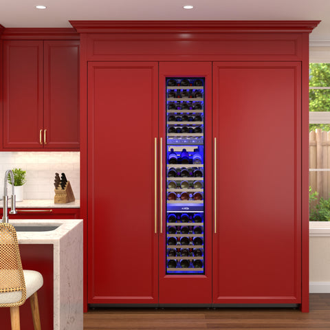KoolMore Reserve 18 in. 68-Bottle Panel Ready Column Wine Cooler Refrigerator with 14 Wooden Shelves, ETL Listed, Energy Star (KM-PRC-W18)