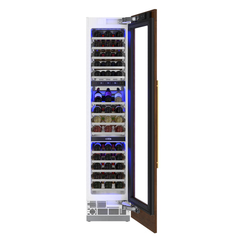 KoolMore Reserve 18 in. 68-Bottle Panel Ready Column Wine Cooler Refrigerator with 14 Wooden Shelves, ETL Listed, Energy Star (KM-PRC-W18)