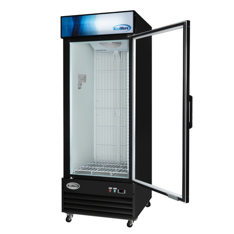 31 in. 25 cu. ft. Commercial Indoor Glass-Door Ice Merchandiser Freezer in Black (KM-IM31-1GD)