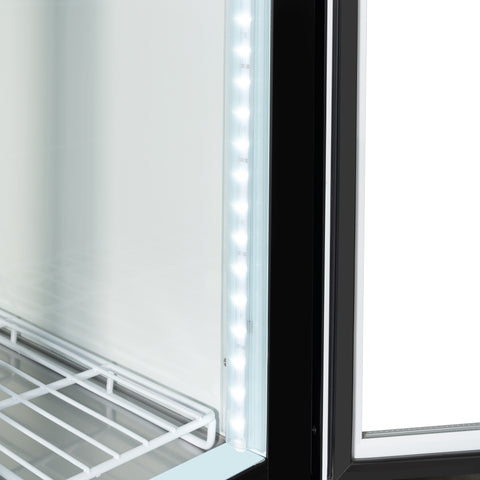 53 in. 42 cu. ft. Commercial Indoor Two Glass-Door Ice Merchandiser Freezer in Black (KM-IM53-2GD)