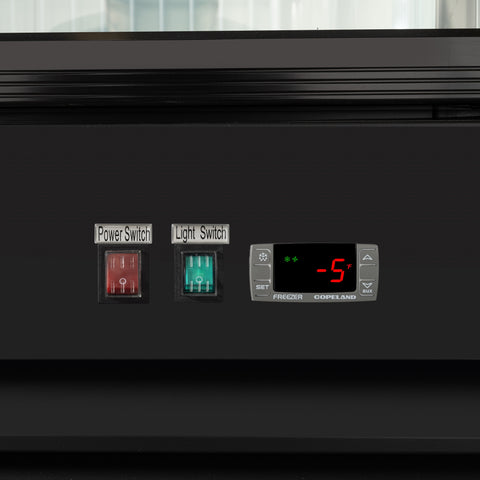 53 in. 42 cu. ft. Commercial Indoor Two Glass-Door Ice Merchandiser Freezer in Black (KM-IM53-2GD)
