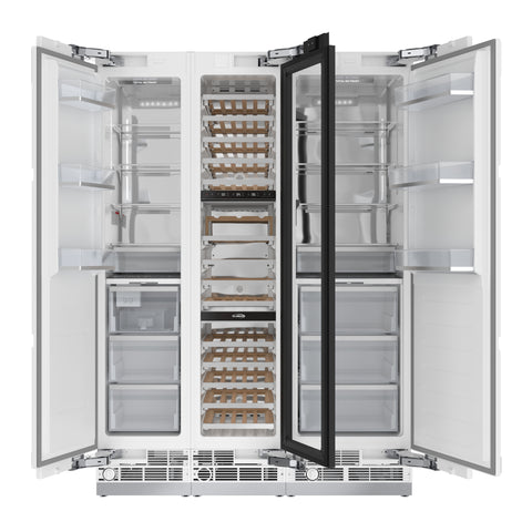 KoolMore Reserve Panel Ready Column 24 in. Refrigerator, 18 in. Wine Cooler and 18 in. Freezer Combo with Water and Ice Dispenser, Wooden Shelves, ETL Listed, Energy Star (KM-PRC-R24F18W)