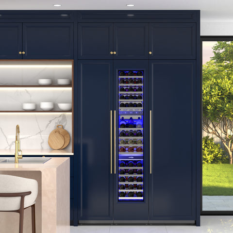 KoolMore Reserve Panel Ready Column 24 in. Refrigerator, 18 in. Wine Cooler and 18 in. Freezer Combo with Water and Ice Dispenser, Wooden Shelves, ETL Listed, Energy Star (KM-PRC-R24F18W)