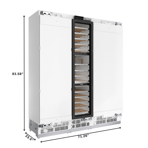 KoolMore Reserve Panel Ready  Column 30 in. Refrigerator, 18 in. Wine Cooler and 24 in. Freezer Combo, Frost Free, Water and Ice Dispenser, ETL Listed, Energy Star (KM-PRC-R30F24W)