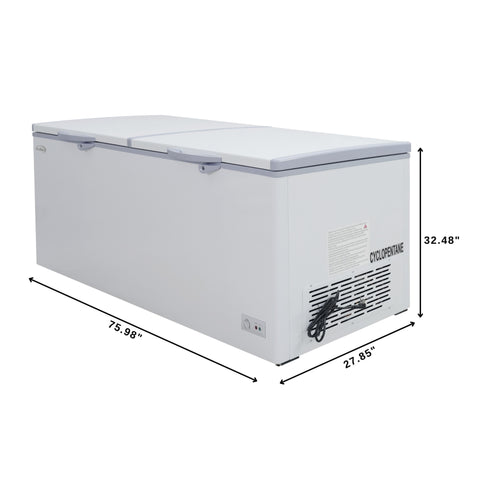 76 in. Commercial Chest Freezer 20 cu ft. SCF-20C.