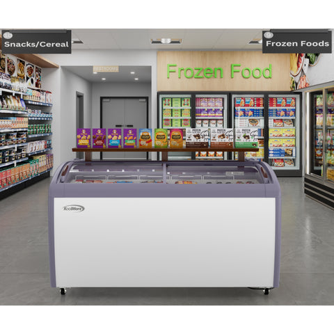 60 in. Display Ice Cream Freezer - 16 cu ft. MCF-16C.