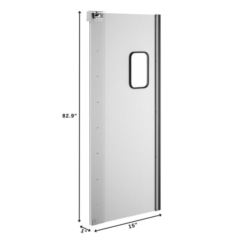 Commercial Single Aluminum Swinging Traffic Door with 9 In. x 14 In. Window - 30 In. x 84 In. Door Opening (KM-SWD30)