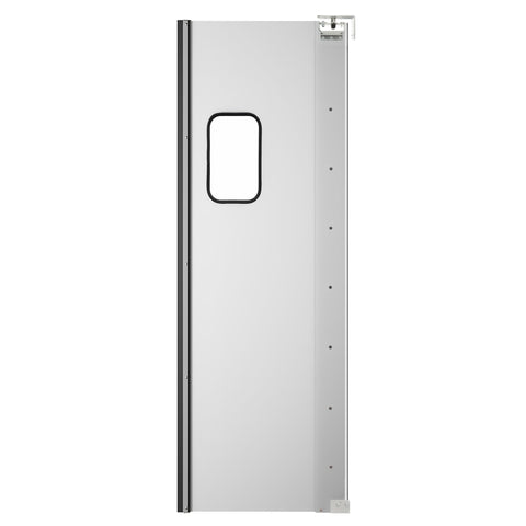 Commercial Single Aluminum Swinging Traffic Door with 9 In. x  14 In. Window - 36 In. x 84 In. Door Opening (KM-SWD36)
