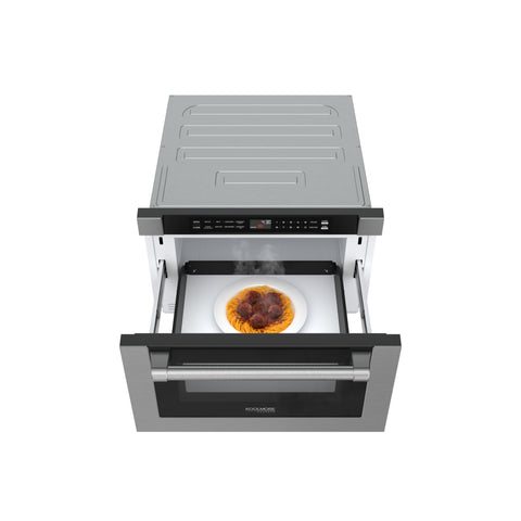 KoolMore Reserve 24 in. Stainless Steel Microwave Drawer, 1.2 Cu. Ft Capacity in Black (KM-MD-1BSS)