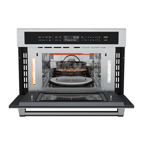 KoolMore Reserve 30 in. Stainless Steel Built-in Convection Microwave Oven with Speed and Sensor Cooking, 1.6 Cu. Ft. in Black (KM-CWO30-BSS)