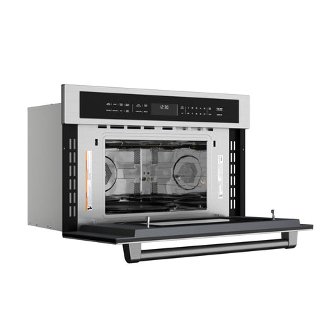 KoolMore Reserve 30 in. Stainless Steel Built-in Convection Microwave Oven with Speed and Sensor Cooking, 1.6 Cu. Ft. in Black (KM-CWO30-BSS)
