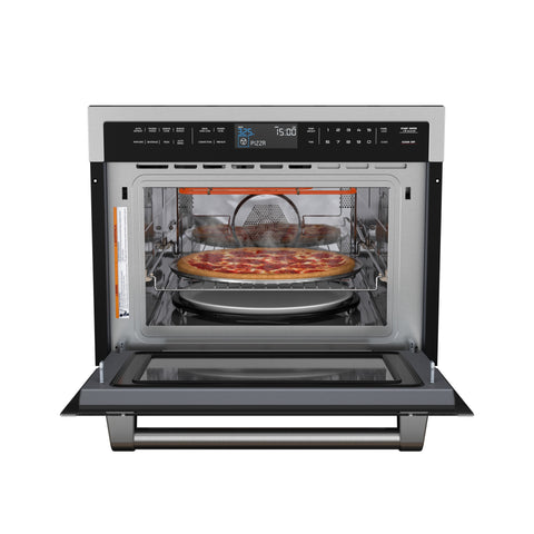 KoolMore Reserve 24 in. Stainless Steel Built-in Convection Microwave Oven with Speed and Sensor Cooking, 1.6 cu. ft. in Black (KM-CWO24 -BSS)