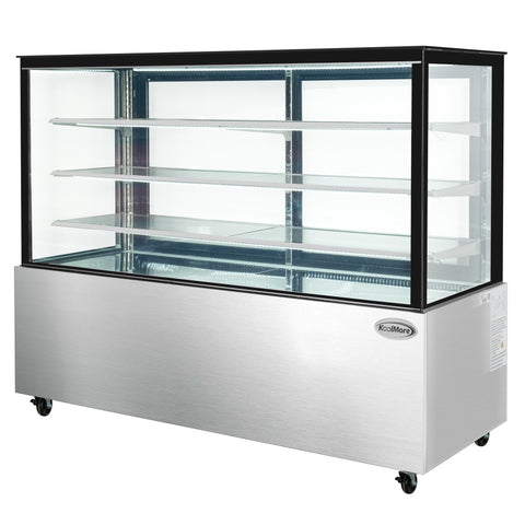 71 in. Refrigerated Bakery Display Case for Cakes, Stainless Steel Frame, 30 cu. ft. RBD30C.