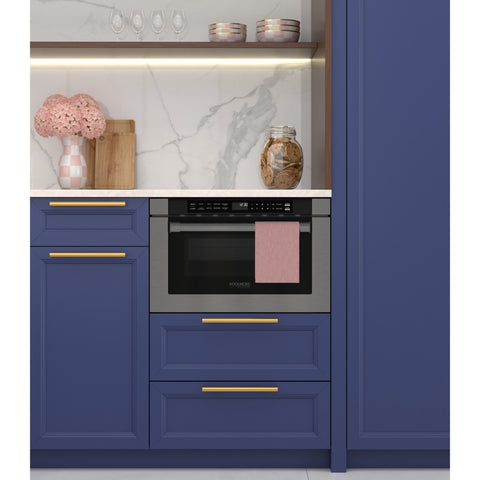 KoolMore Reserve 30 in. Stainless Steel Built-in Convection Microwave Oven with Speed and Sensor Cooking, 1.6 Cu. Ft. in Black (KM-CWO30-BSS)