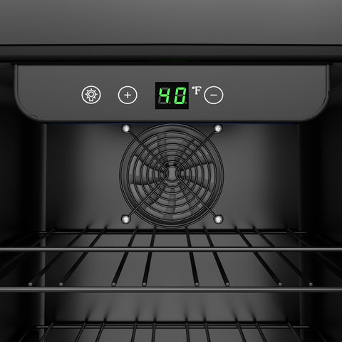 15 in. Small Stainless Steel, Glass-Door Built-In Refrigerator and Beverage Cooler, 3 cu. ft. - KM-BIR3C-GD.