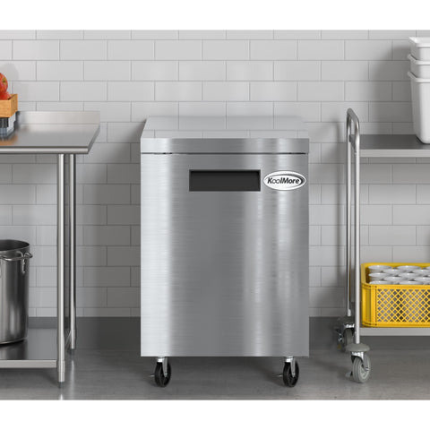 27 in. One Door Commercial Undercounter Refrigerator 5 cu. ft. in Stainless-Steel (KM-UCR-1DSS)