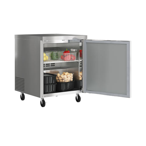 27 in. One Door Commercial Undercounter Refrigerator 5 cu. ft. in Stainless-Steel (KM-UCR-1DSS)
