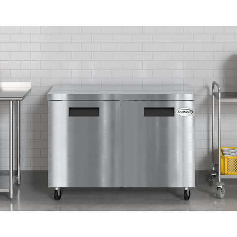 48 in. Two Door Commercial Undercounter Refrigerator in Stainless-Steel 11 cu. ft. (KM-UCR-2DSS)