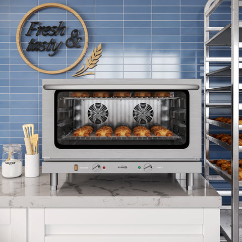 32 in. Countertop Convection Oven, Holds Full Size Pans, 4 Racks and 3500W of Power, 240V in Stainless-Steel (KM-CTCO-44)