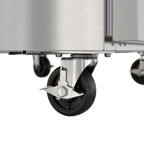 27 in. Commercial 1-Door Refrigerated Salad and Sandwich Prep Table, 8 Pan Capacity and 8 Cu. Ft. of Storage in Stainless-Steel (KM-PTR27-1D)