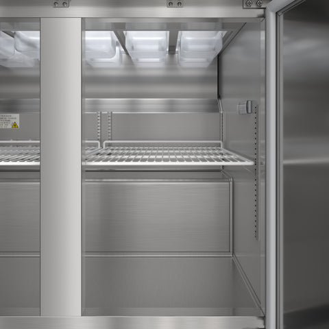 36 in. Commercial 2-Door Refrigerated Salad and Sandwich Prep Table, 10 Pan Capacity and 11 Cu. Ft. of Storage in Stainless-Steel (KM-PTR36-2D)