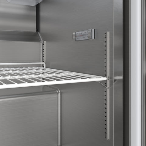 46 in. Commercial 2-Door Refrigeratd Salad and Sandwich Prep Table, 12 Pan Capacity and 14 Cu. Ft. of Storage in Stainless-Steel (KM-PTR46-2D)