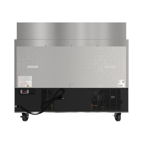 46 in. Commercial 2-Door Refrigeratd Salad and Sandwich Prep Table, 12 Pan Capacity and 14 Cu. Ft. of Storage in Stainless-Steel (KM-PTR46-2D)