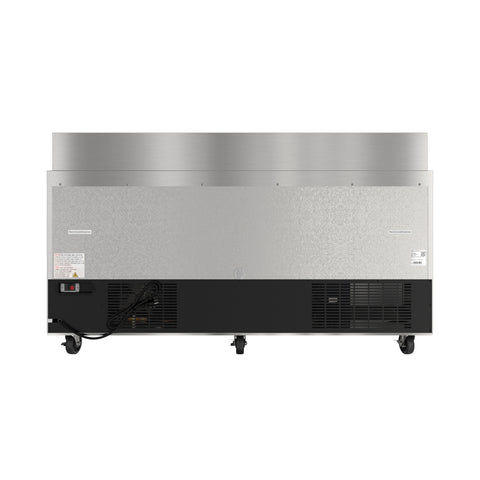 70 in. Commercial 3-Door Refrigerated Salad and Sandwich Prep Table, 18 Pan Capacity and 22 Cu. Ft. of Storage in Stainless-Steel (KM-PTR70-3D)